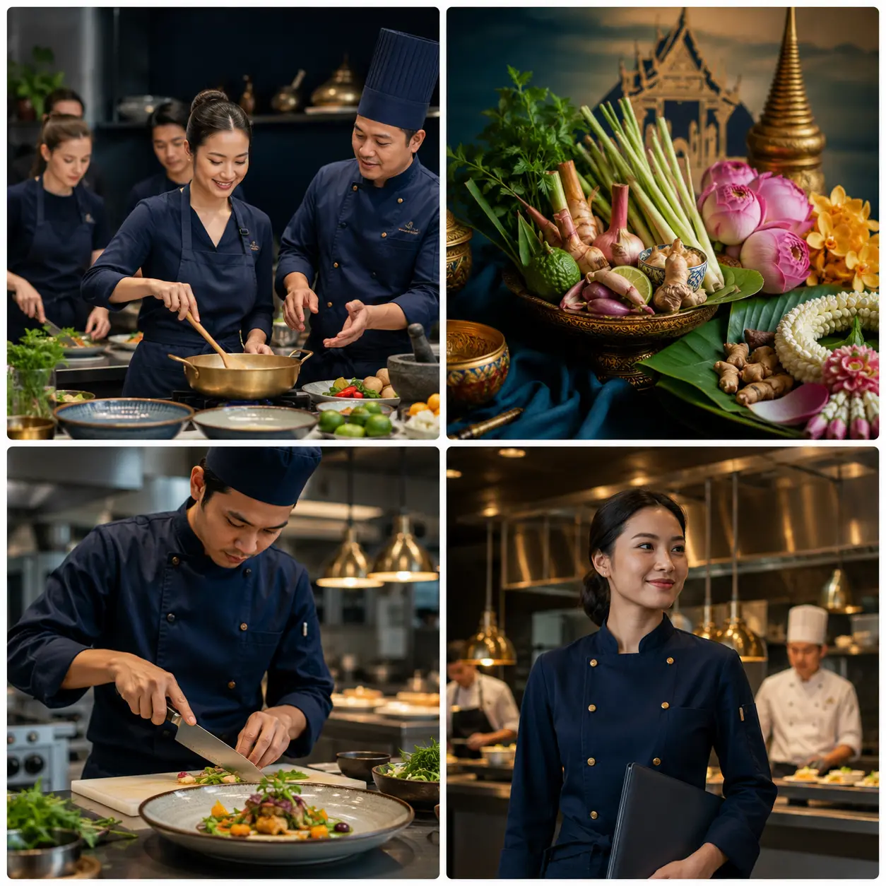 Thai culinary learning at a professional cooking school